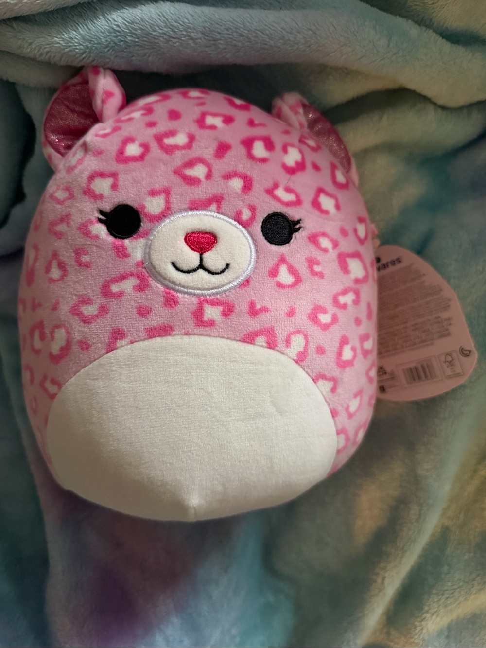 Squishmallows Pink Leopard Plush Pet Toy - White Belly